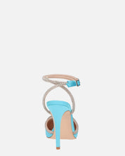 MARETA - scarpe con tacco blu con brillantini e fiocco glitter