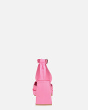 VIDA - scarpe con tacco squadrato in satin rosa
