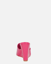 MARGHERITA - sandales compensées en glassy fuchsia crocodile