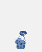 LACEY - sandali infradito bassi blu con lacci