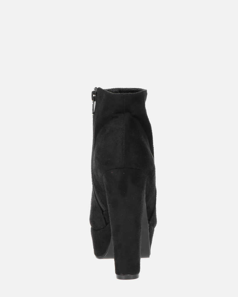 KYRA - stivaletto con tacco in camoscio nero