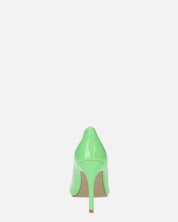 PORSHA - decolette in glassy verde con tacco a spillo