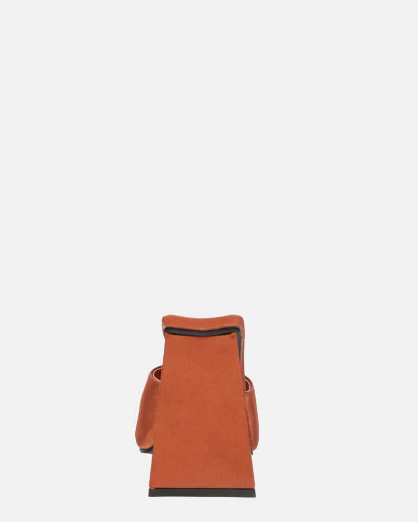 KAMELYA - sandali con tacco squadrato in lycra color rame