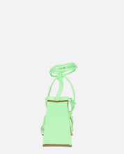 NURAY - sandali con tacco alto in glassy verde con lacci