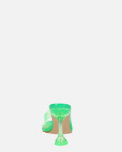 FIAMMA - sandalo con tacco in perspex verde con suola beige