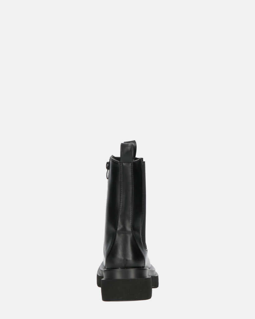 FEBE - chaussures noires avec élastique en simili cuir