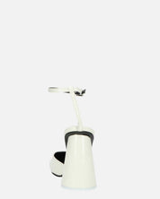 MAYBELLE - sandali in glassy bianco con tacco cilindrico