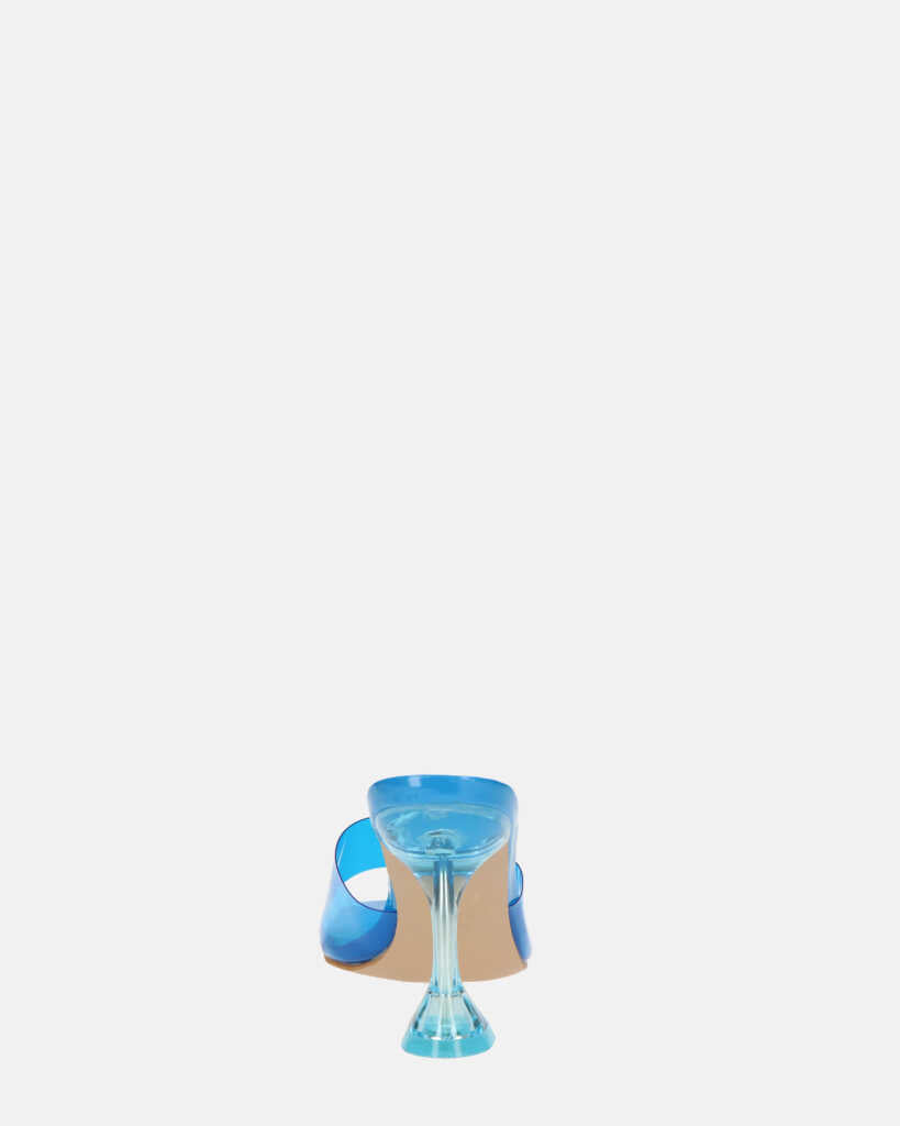 FIAMMA - sandale à talon en plexiglas bleu avec semelle en PU