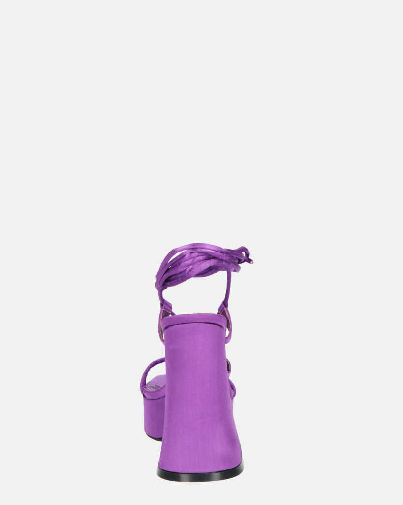LORINA - sandali con tacco e platform in lycra viola