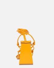 NURAY - sandali con tacco alto in glassy arancione con lacci