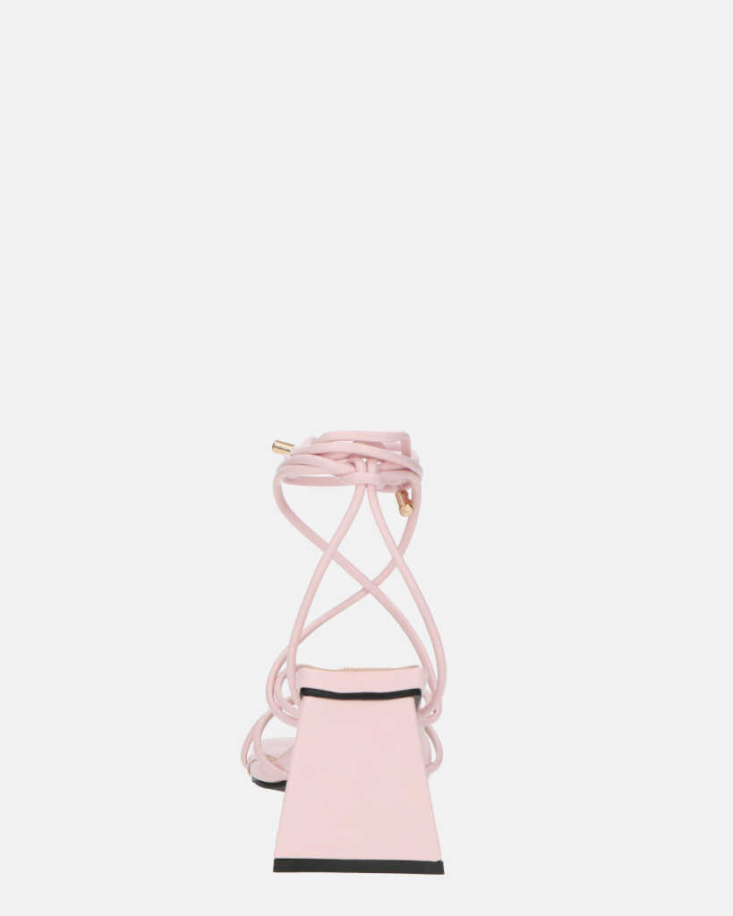 MELISA - sandali con lacci in ecopelle rosa