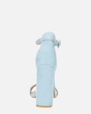 SELENE - sandalo con tacco in camoscio azzurro