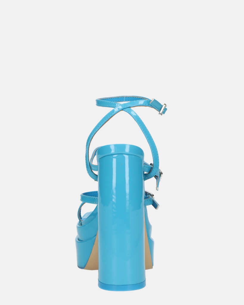 TEXA - sandali con cinturino e tacco alto in azzurro