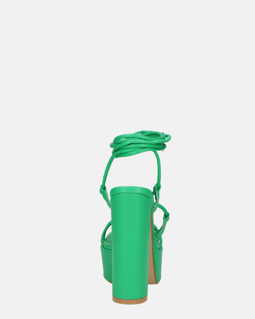 NADITZA - sandali con tacco alto e lacci in ecopelle verde