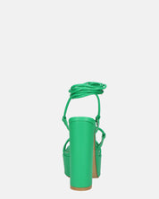 NADITZA - sandali con tacco alto e lacci in ecopelle verde