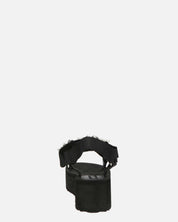 LIZIE - sandalo con plateau in camoscio nero e gemme