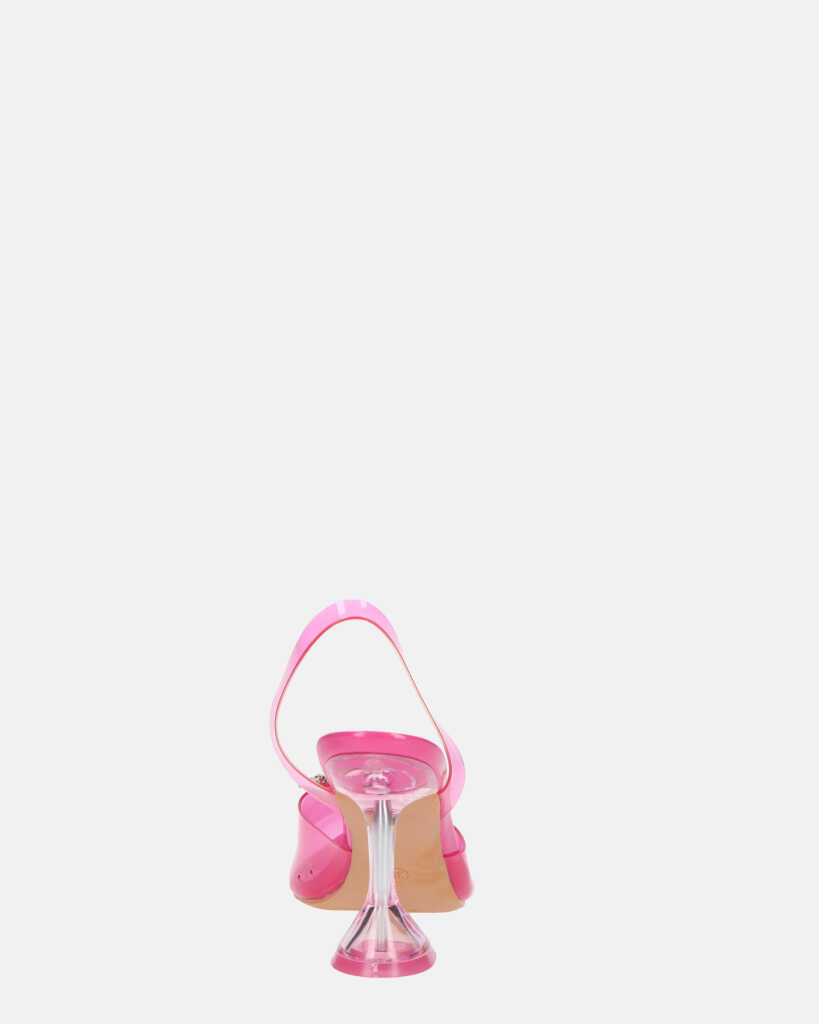 CONSUELO - tacchi in perspex fucsia con decorazioni in punta