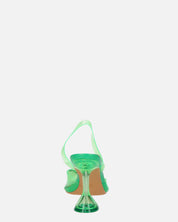 KENAN - scarpe in perspex verde con decorazione di gemme in punta