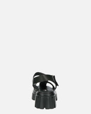 MACKENZIE - sandali platform con cinturini in ecopelle nera