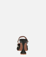 PERAL - scarpa con tacco in nero lycra con gemme