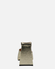 BUKET - sandali con tacco in oro pitonato