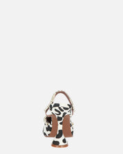 PERAL - scarpa con tacco in leopardato bianconero con gemme