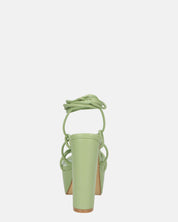 HEATHER - sandali platform in ecopelle verde con tacco alto