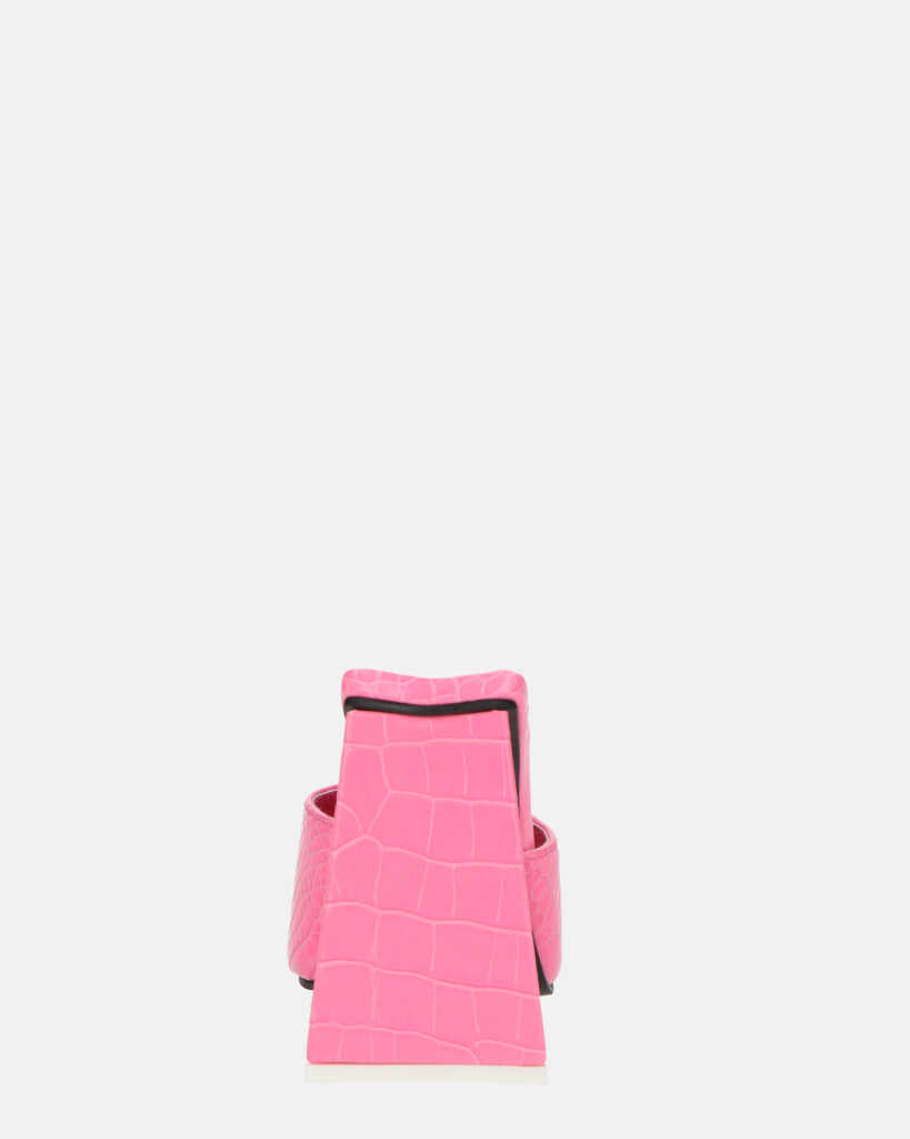 BUKET - sandali con tacco in rosa coccodrillo