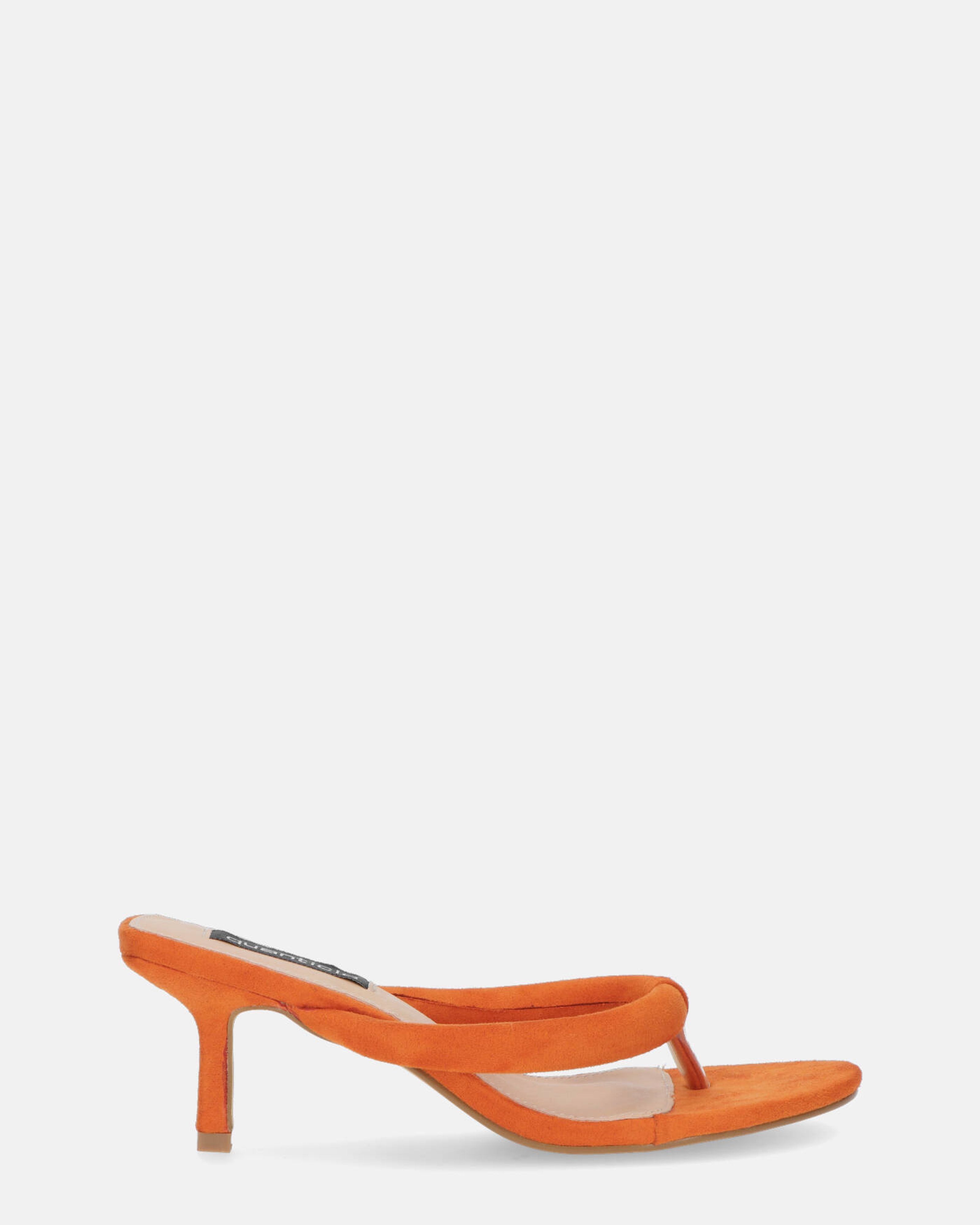WENDI - sandalo con tacco in camoscio arancio