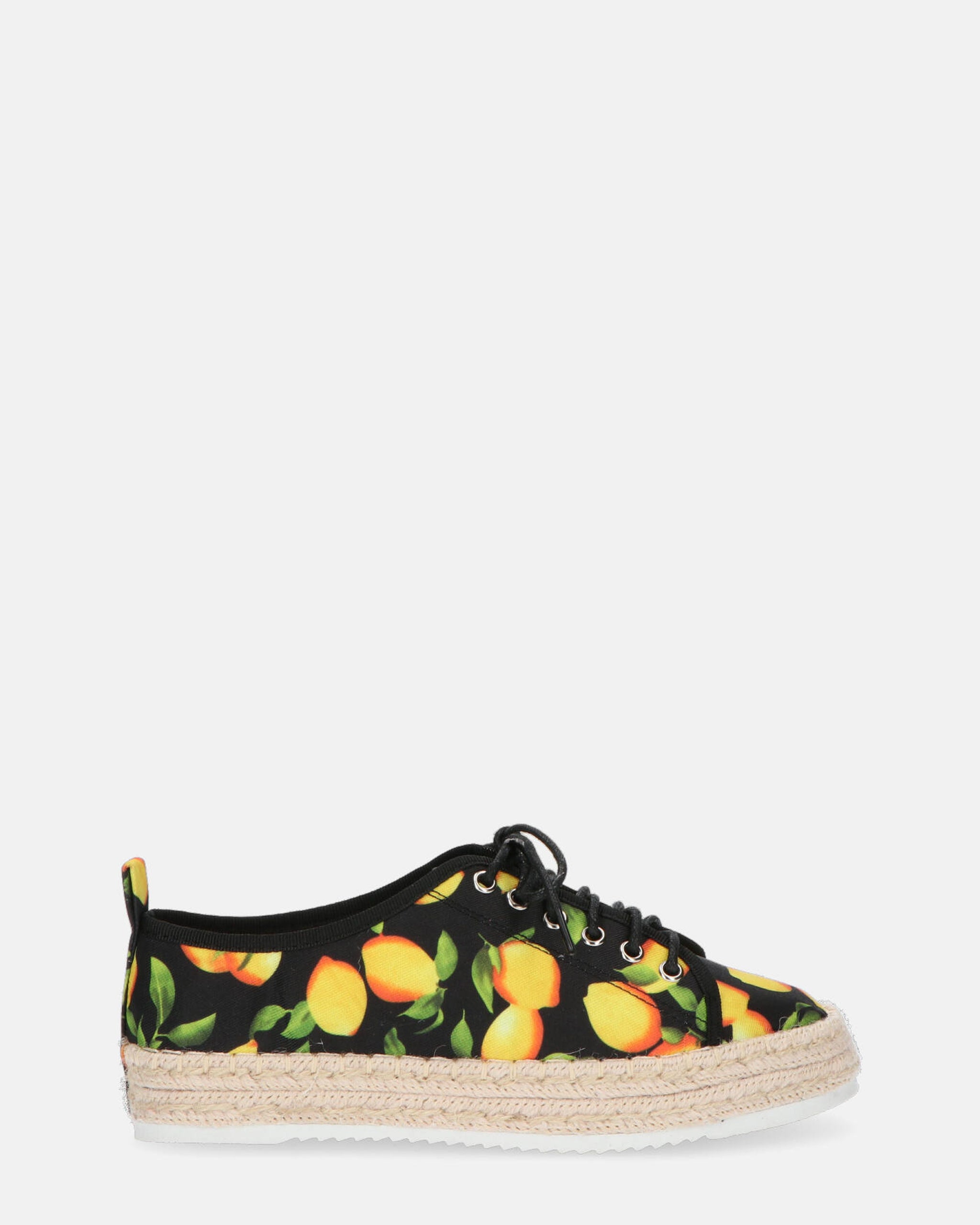 CHALICE - espadrille en imprimé citron