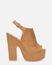 MYRA - sandales à plateforme à talons en beige