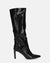 CAROLINE - stivale alto con tacco in nero pitonato